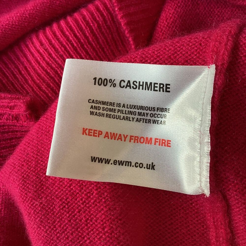 Cashmere cardigan L Lochmere EWM bright magenta pink crew neck long sleeved knit - Picture 15 of 16